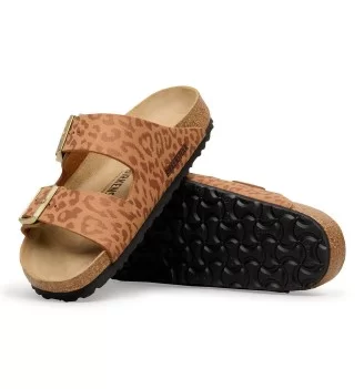 Birkenstock Ciabatta Arizona Stretta Leo Pecan Marrone Arancio | Birkenstock | 