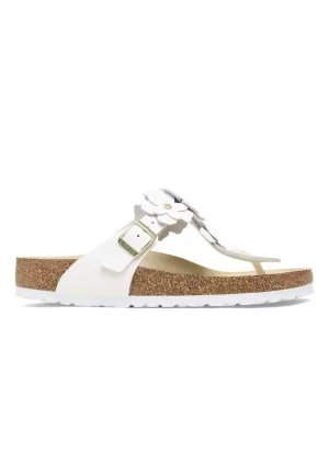 Birkenstock Infradito Gizeh Flowers Bianco 1026686