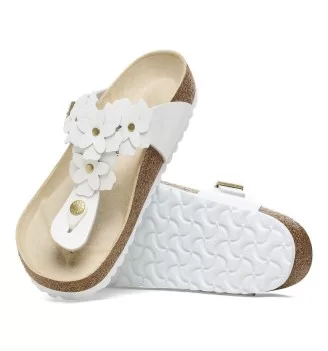 Birkenstock Infradito Gizeh Regolare Flowers Bianco | Birkenstock | 