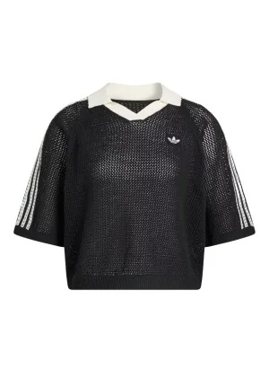 Adidas T-shirt Polo Crochet Nero Bianco KC6491