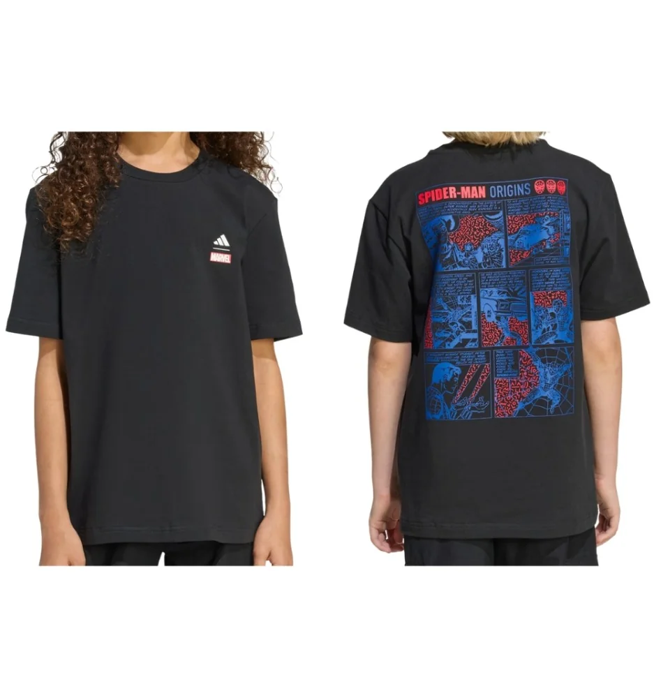 Adidas T-shirt Marvel Spider-Man Graphic Kids Nero JZ7675 Adidas T-shirt Marvel Spider-Man Graphic Kids Nero JZ7675