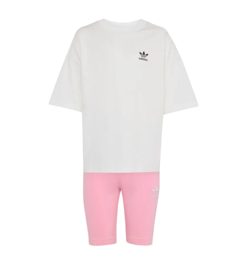 Adidas Tuta Leggings Kids Bianca E Rosa KE2345