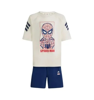 Adidas Tuta Marvel Kids Bianco Blu JZ3544