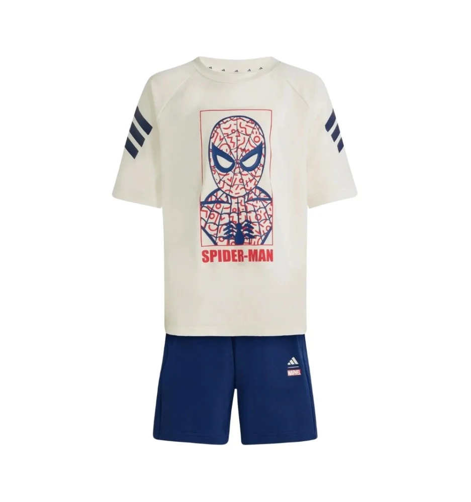 Adidas Tuta Marvel Kids Bianco Blu JZ3544