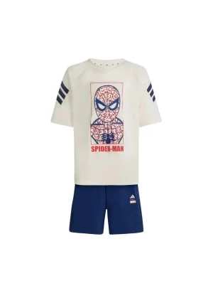 Adidas Tuta Marvel Kids Bianco Blu JZ3544