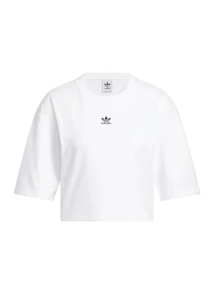 Adidas T-shirt Crop Essential Bianco jj3385