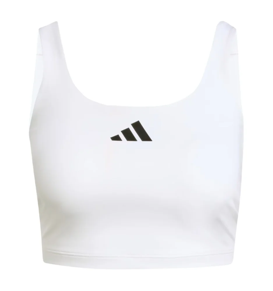 Adidas Reggiseno Canotta Optime Essential Support Power Light Bianco jz6028