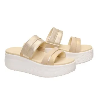 Hey Dude Ciabatta Austin Slide Classic Champagne Metallic Beige | Hey Dude | 