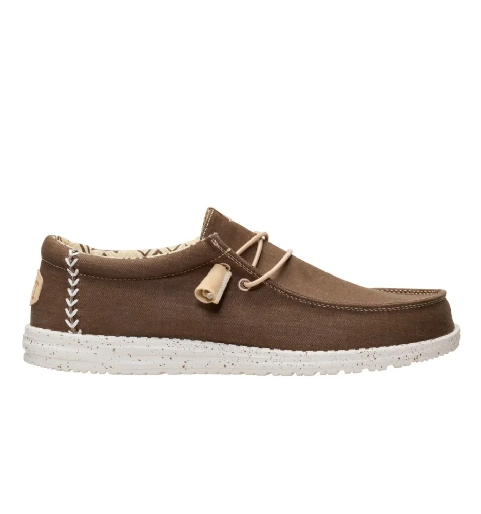 Hey Dude Scarpe Wally Stretch Canvas Teak Brown Marrone HD.40700 2LN