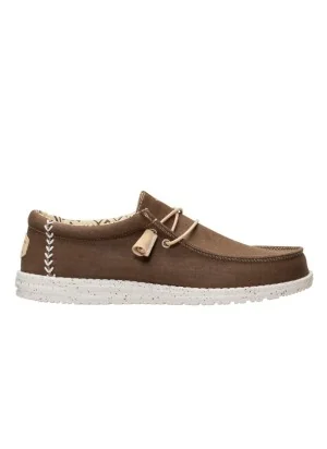 Hey Dude Scarpe Wally Stretch Canvas Teak Brown Marrone HD.40700 2LN