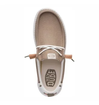 Hey Dude Scarpe Wally Summer Linen Timber Silver Birch Marrone Chiaro | Hey Dude | 
