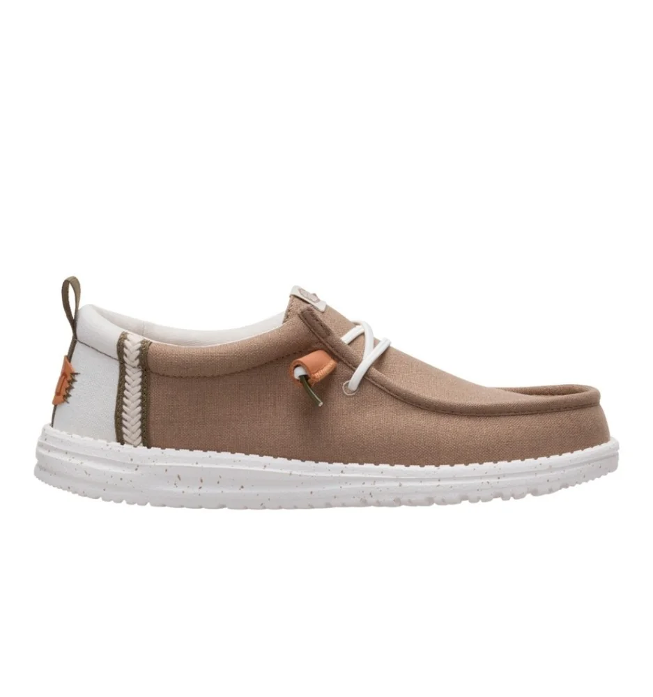 Hey Dude Scarpe Wally Summer Linen Timber Silver Birch Marrone Chiaro HD.43086 2KR