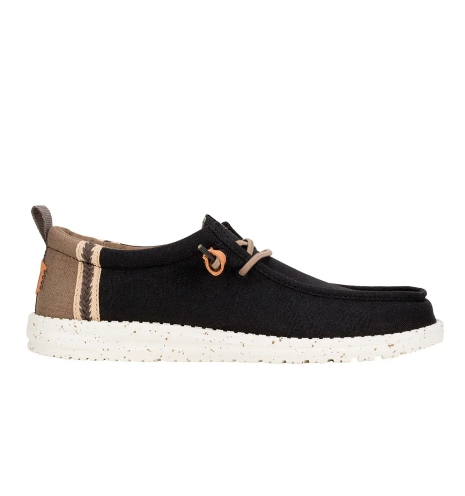 Hey Dude Scarpe Wally Summer Linen Black Walnut Nero HD.43086 02M