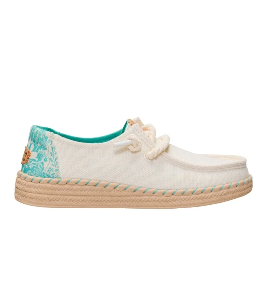 Hey Dude Scarpe Wendy Espadrille Hibiscus Egret Bianco HD.45237 0NI P26