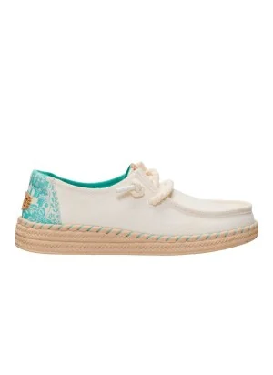 Hey Dude Scarpe Wendy Espadrille Hibiscus Egret Bianco HD.45237 0NI P26