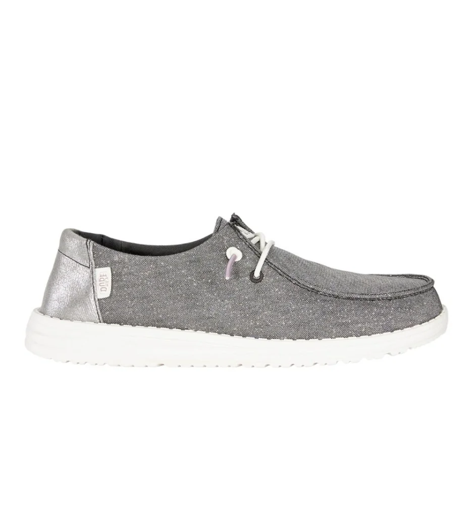 Hey Dude Scarpe Wendy Metallic Sparkle Charcoal Argento HD.41082 25