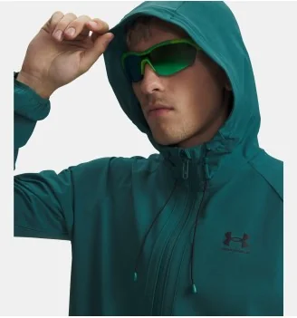 Under Armour Giacca Windbreaker Stretch Vibe Woven Verde Blu Nero | Under Armour | 