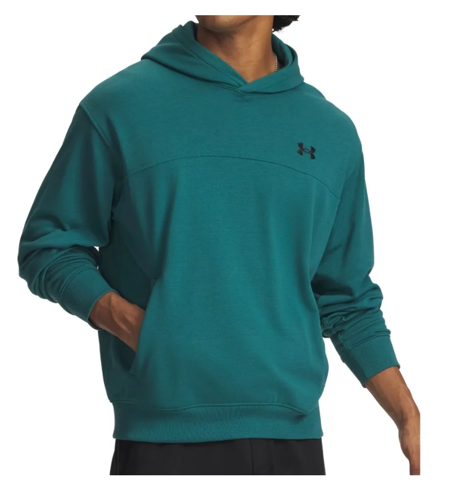 Under Armour Felpa Cappuccio Rival Lightweight Blu Verde