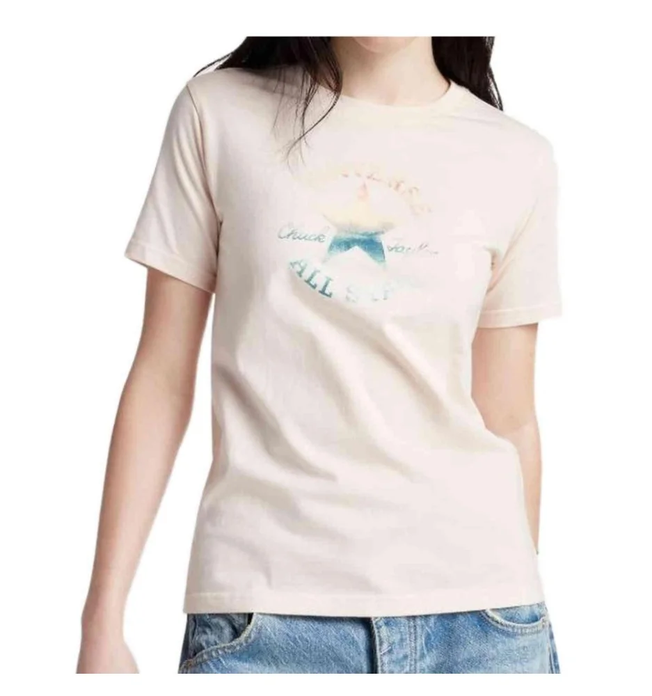 Converse T-shirt Chuck Taylor All Star Watercolor Pale Petal Rosa Chiaro 10027385-A03
