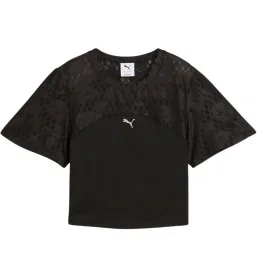 Puma T-shirt Lace Top Crop Nero 526776-01
