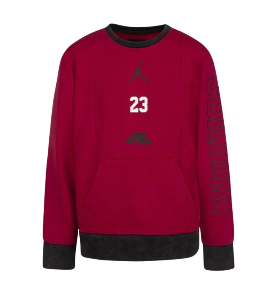 Jordan Felpa Elevated Classics Enzime Wash Kids Rosso 95B210-R78