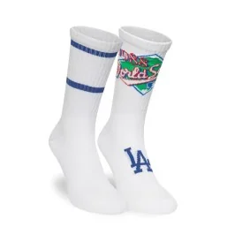 New Era Calzini Crew Polpaccio Mlb Los Angeles Dodgers 2 Paia Bianco Blu 60684246