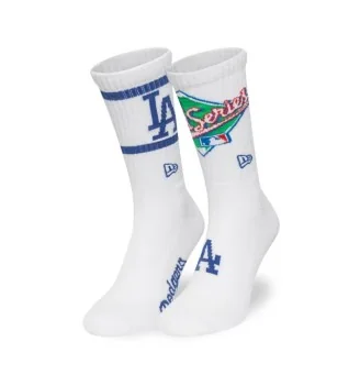 New Era Calzini Crew Polpaccio Mlb Los Angeles Dodgers 2 Paia Bianco Blu | New Era | 