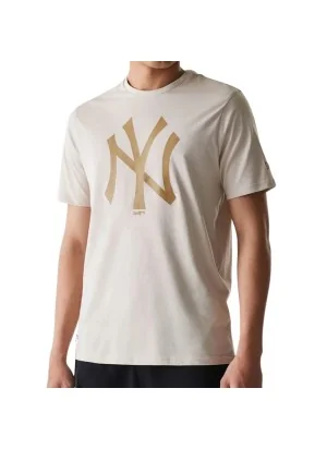 New Era T-shirt Mlb Regular New York Yankees Stone Bianco Beige 60590460