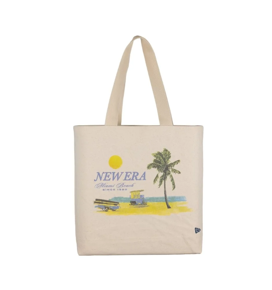 New Era Borsa Tote New Era Graphic Palm Tree Beach Avorio 60667106