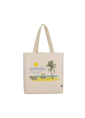 New Era Borsa Tote New Era Graphic Palm Tree Beach Avorio 60667106