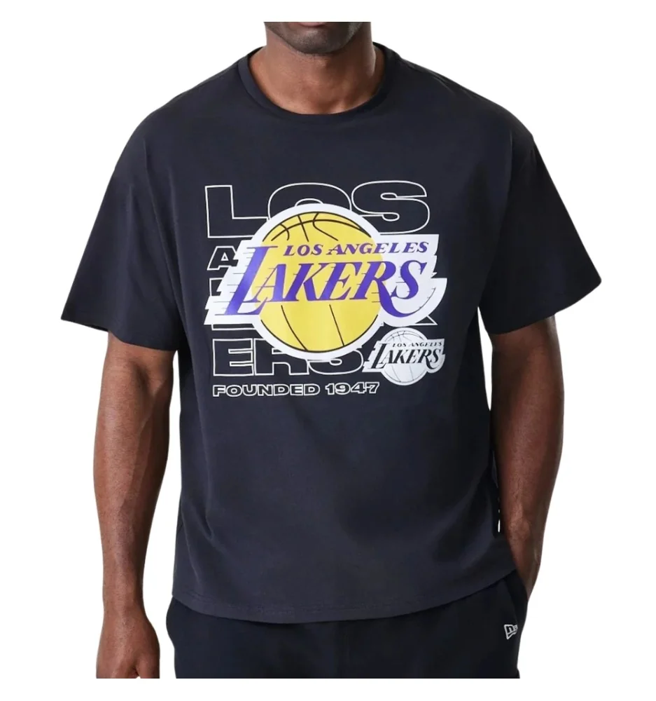New Era T-Shirt Nba Oversized Los Angeles Lakers Outline Graphic Blu Navy 60758703