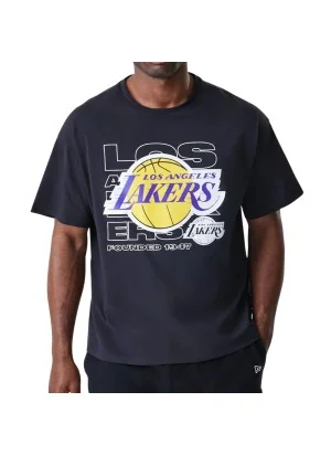 New Era T-Shirt Nba Oversized Los Angeles Lakers Outline Graphic Blu Navy 60758703