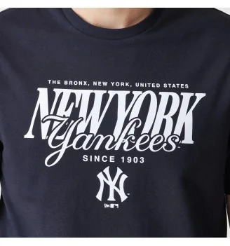 New Era T-Shirt Mlb Reg Script New York Yankees Blu Navy | New Era | 