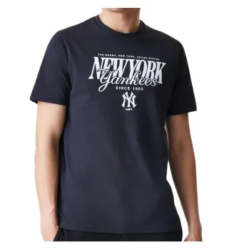 New Era T-Shirt Mlb Reg Script New York Yankees Blu Navy 60758702