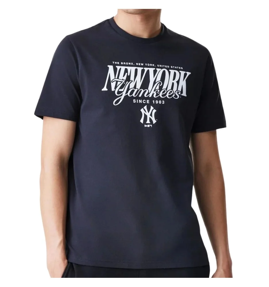 New Era T-Shirt Mlb Reg Script New York Yankees Blu Navy 60758702