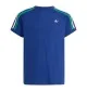 Adidas T-shirt 3 Stripes Kids Blu v