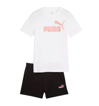 Puma T-shirt Ess No.1 Logo Kids Bianco Rosa E Nero 686307-52