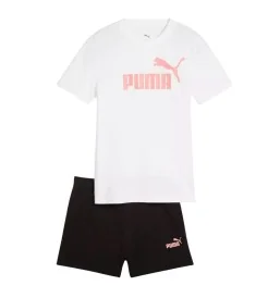 Puma T-shirt Ess No.1 Logo Kids Bianco Rosa E Nero 686307-52
