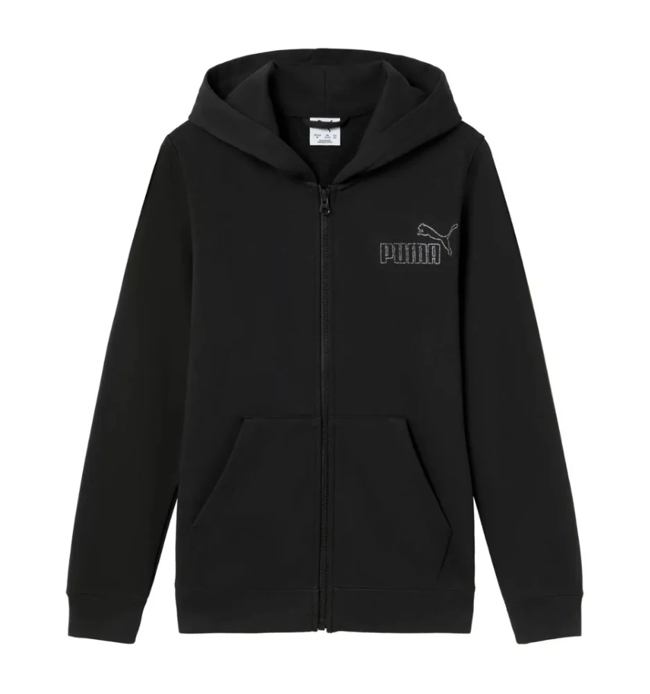 Puma Felpa Full Zip Essentials Rhinestone Girls Nero 693854-01