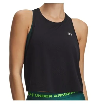 Under Armour Canotta Crop Mesh Tech Sport Nero 6011229 0001