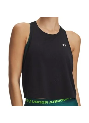 Under Armour Canotta Crop Mesh Tech Sport Nero 6011229 0001