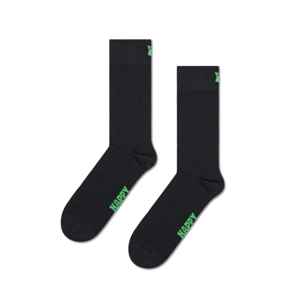 Happy Socks Calzini Solid Nero Verde P001003
