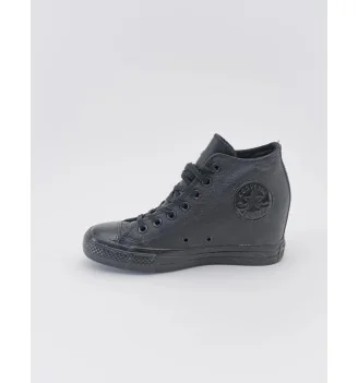 Converse Scarpe Chuck Taylor All Star Mid Lux Leather Zeppa Full Nero | Converse | 