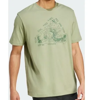 Adidas T-shirt Topografico Maps City Escape Landscape Graphic Verde | Adidas | 