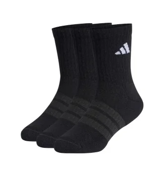 Adidas Calzini Crew Polpaccio 3 Paia Bambini Nero Bianco JZ0527