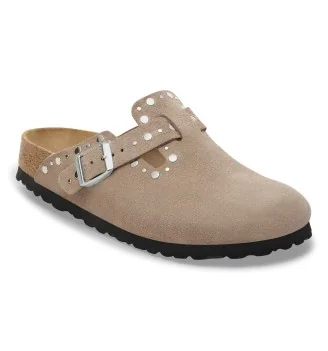 Birkenstock Ciabatta Boston Rivet Taupe Grigio Marrone | Birkenstock | 