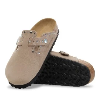 Birkenstock Ciabatta Boston Rivet Taupe Grigio Marrone | Birkenstock | 