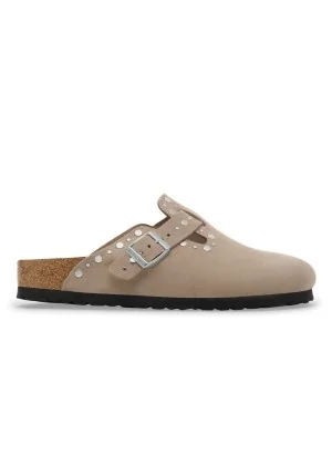 Birkenstock Ciabatta Boston Rivet Taupe Grigio Marrone 1030418