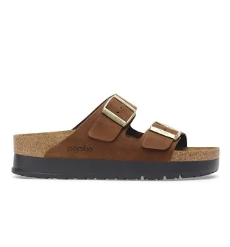 Birkenstock Ciabatta Arizona Platform Dark Tea Marrone 1028366