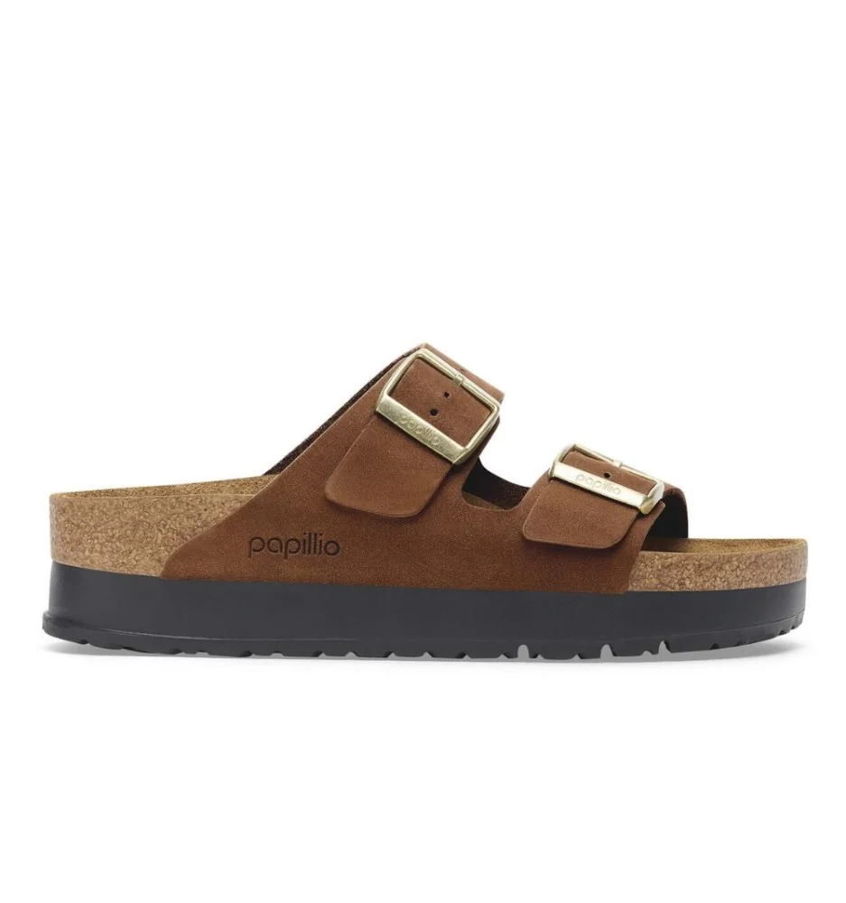 Birkenstock Ciabatta Arizona Platform Dark Tea Marrone 1028366